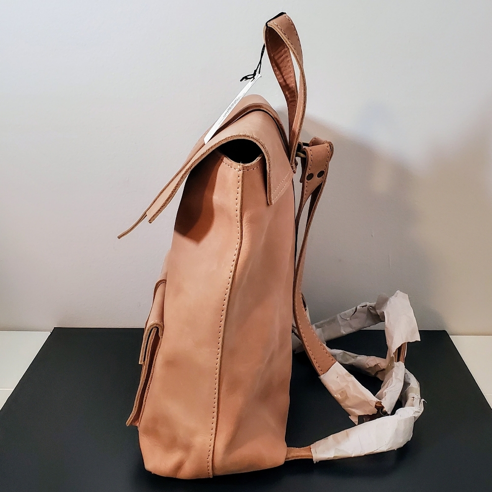 NWT Raven + Lily Magnolia Mini Blush Traveler Backpack Vachetta Leather - Picture 9 of 11